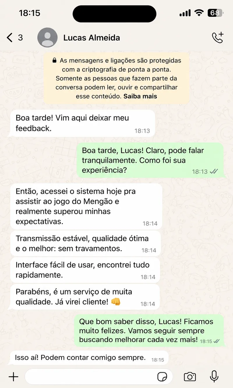 Depoimento de cliente 1